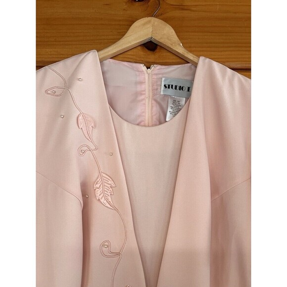 NWT Womens Studio 1 Pink Short Sleeve One Piece Blazer Dress Size 16W - Picture 2 of 7